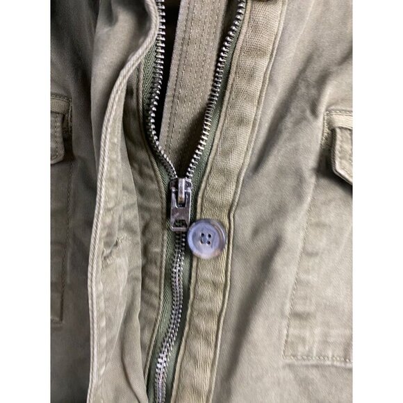 Lucky Brand Womens Barn Chore Jacket Size Medium Olive Green Utility Cargo Zip - Picture 8 of 12